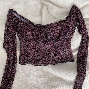 Motel Rocks 90s sheer leopard print corset top